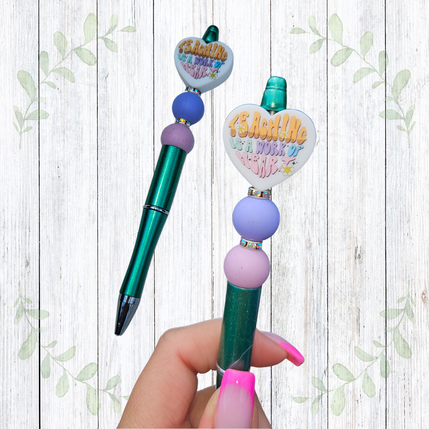 Teaching is a Work of Heart Beaded Pen
