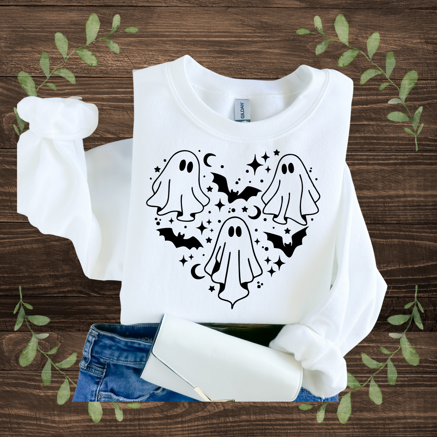 Ghost Heart Halloween Sweatshirt