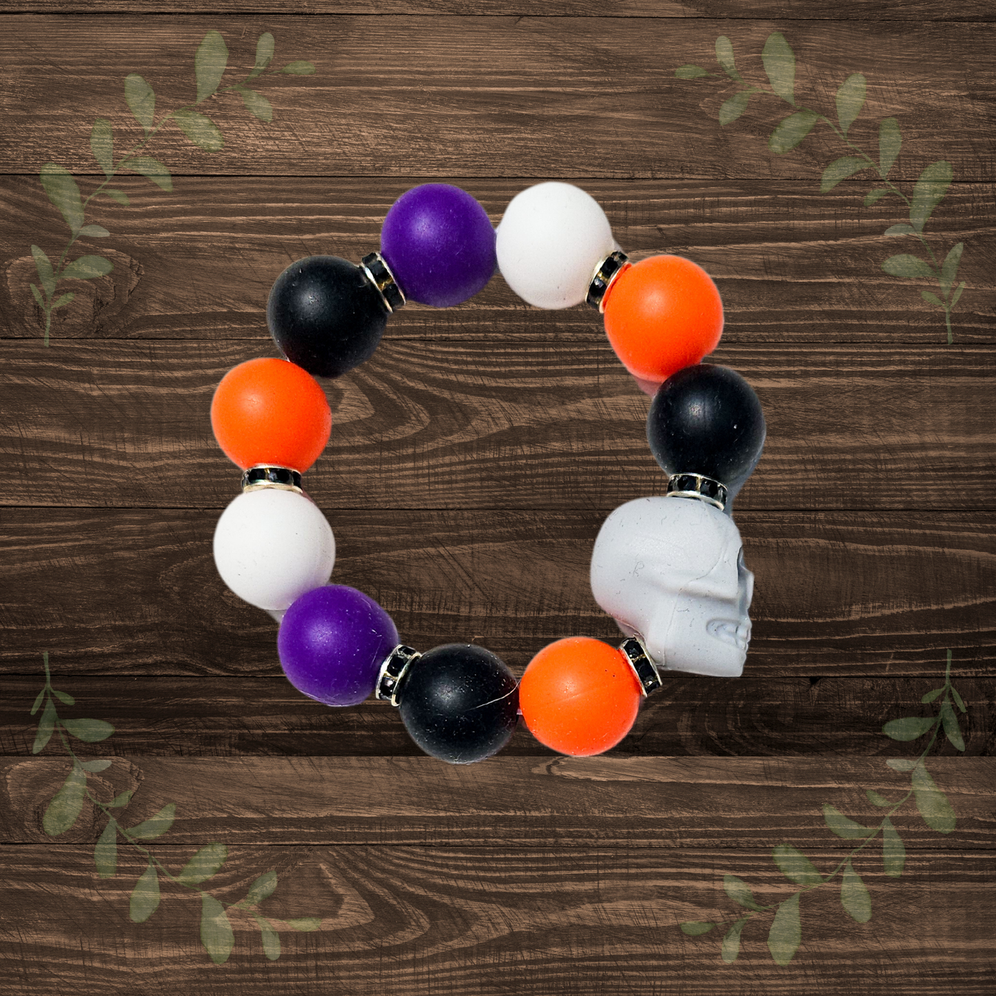 Spooky Skull Halloween Keychain Wristlet