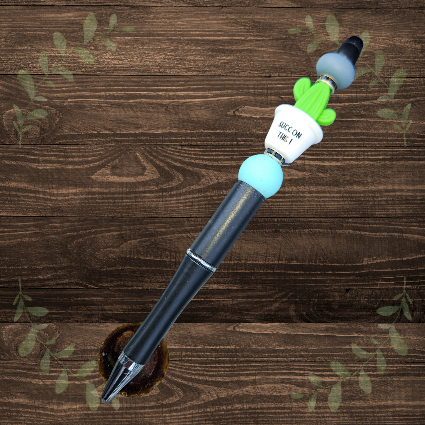Sarcastic Succulent Beaded Pen