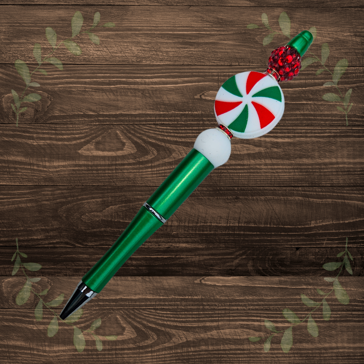 Christmas Candy Beaded Pen & Badge Reel Gift Set