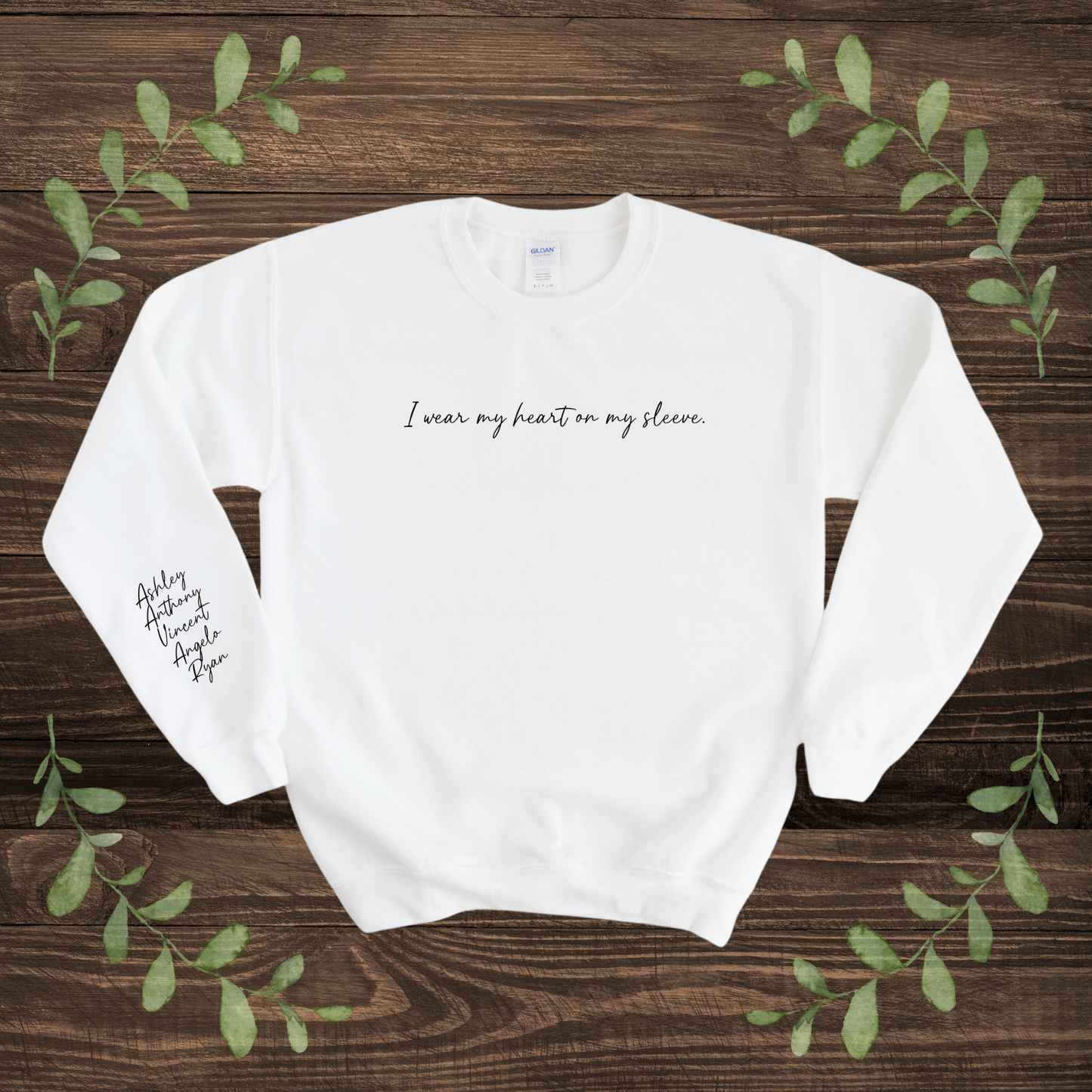 Customized Heart on my Sleeve Sweatshirt