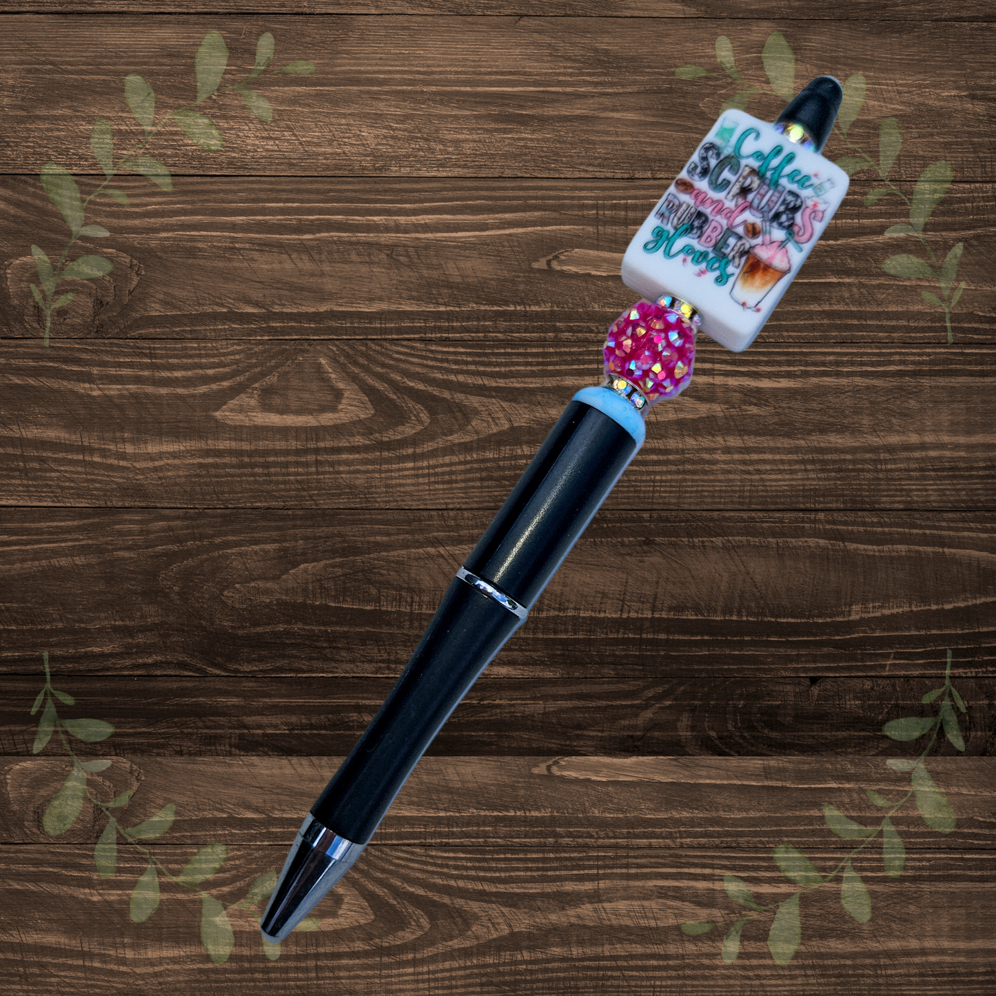 Coffee, Scrubs, and Rubber Gloves Beaded Pen