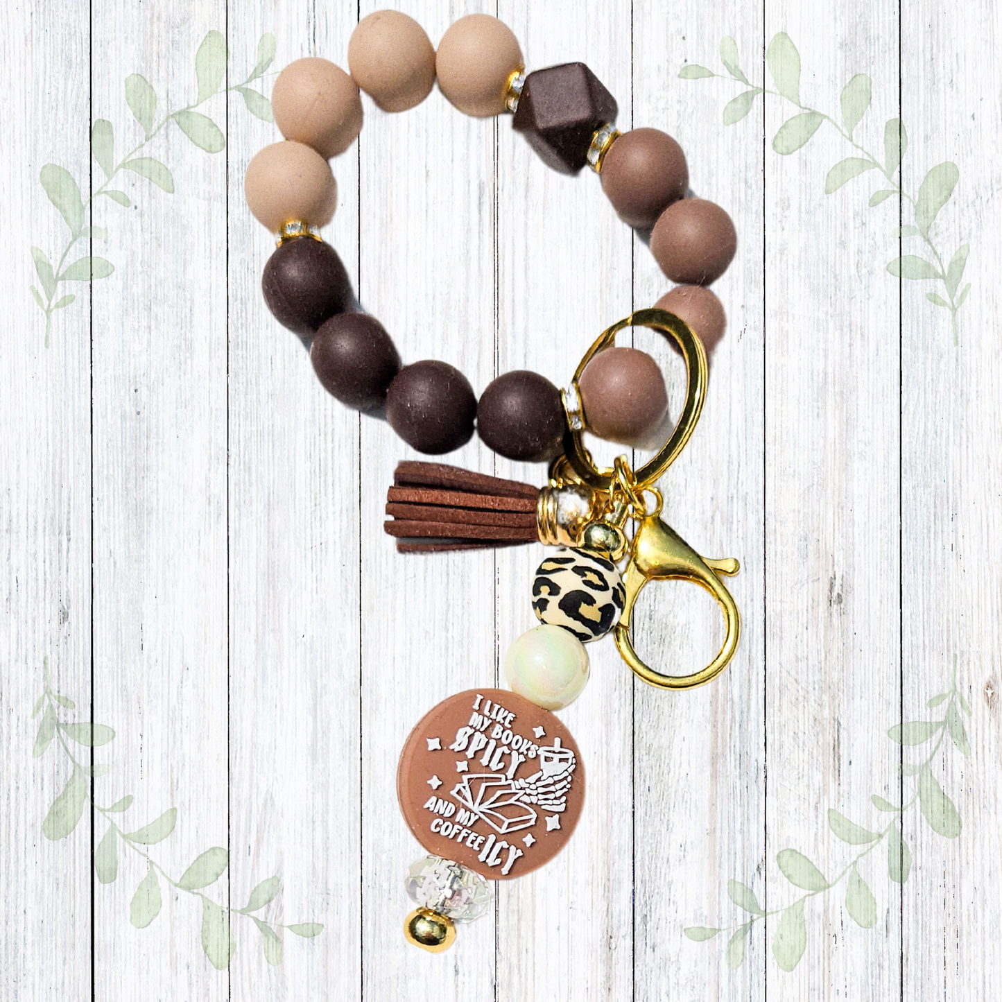 I Like my Book Spicy & Coffee Icy Keychain and Wristlet