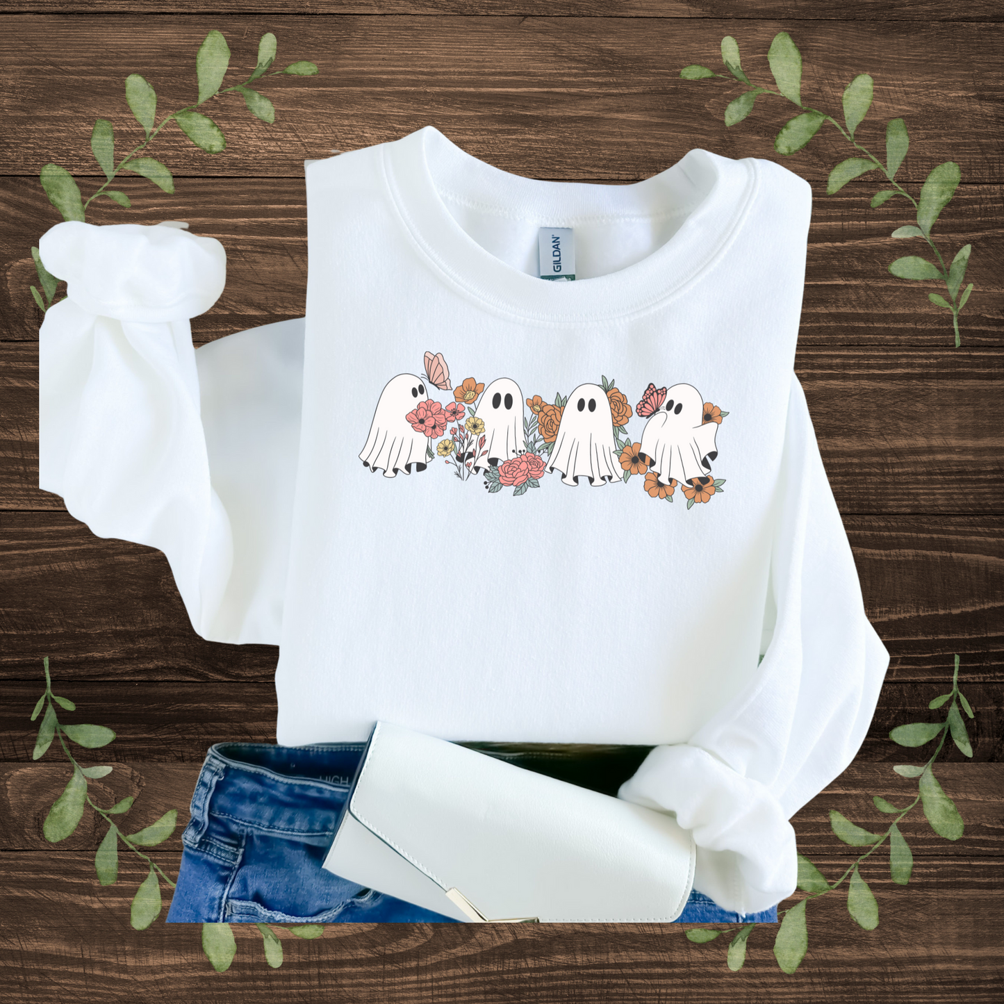 Floral Ghosts Halloween Sweatshirt