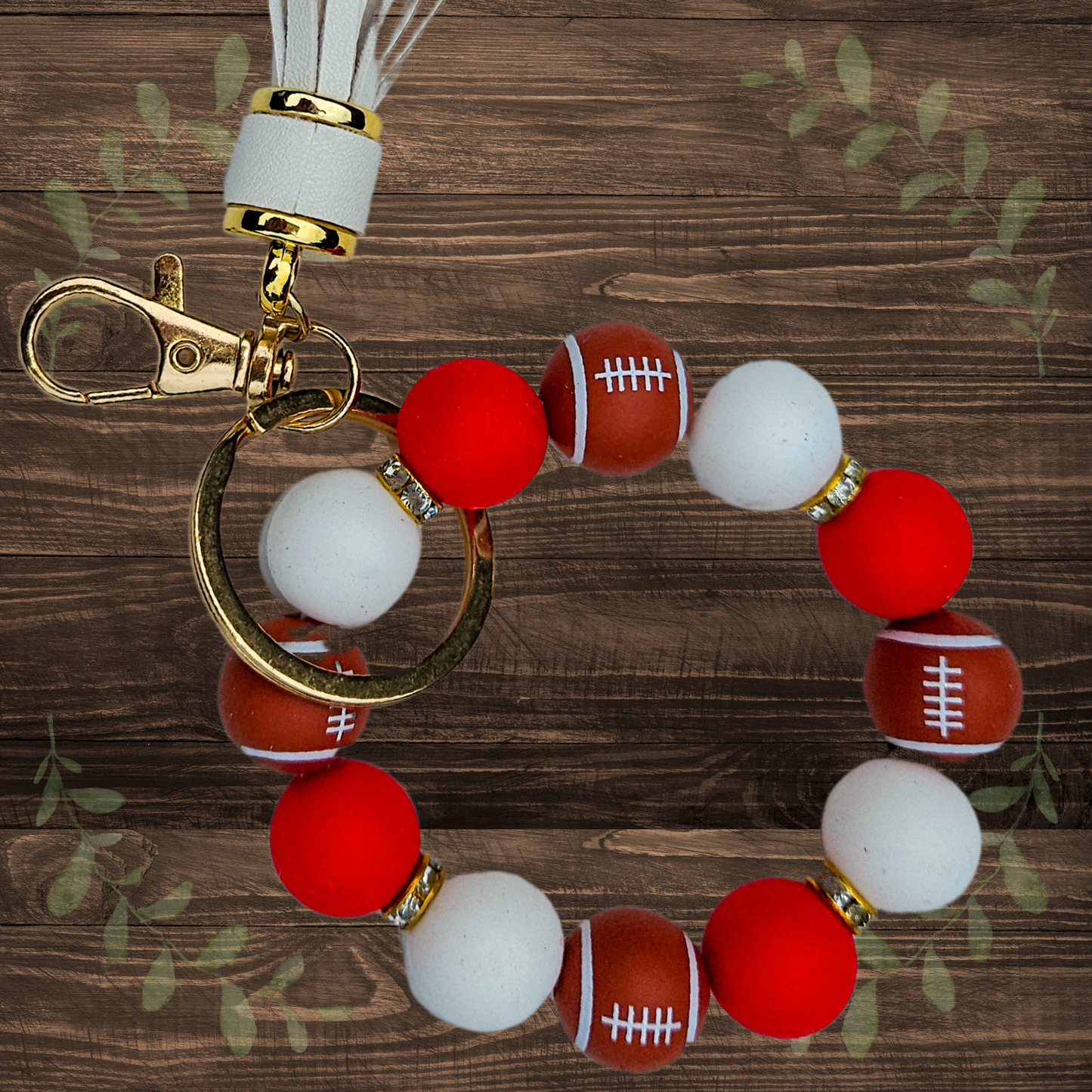 Red Football Keychain and Wristlet