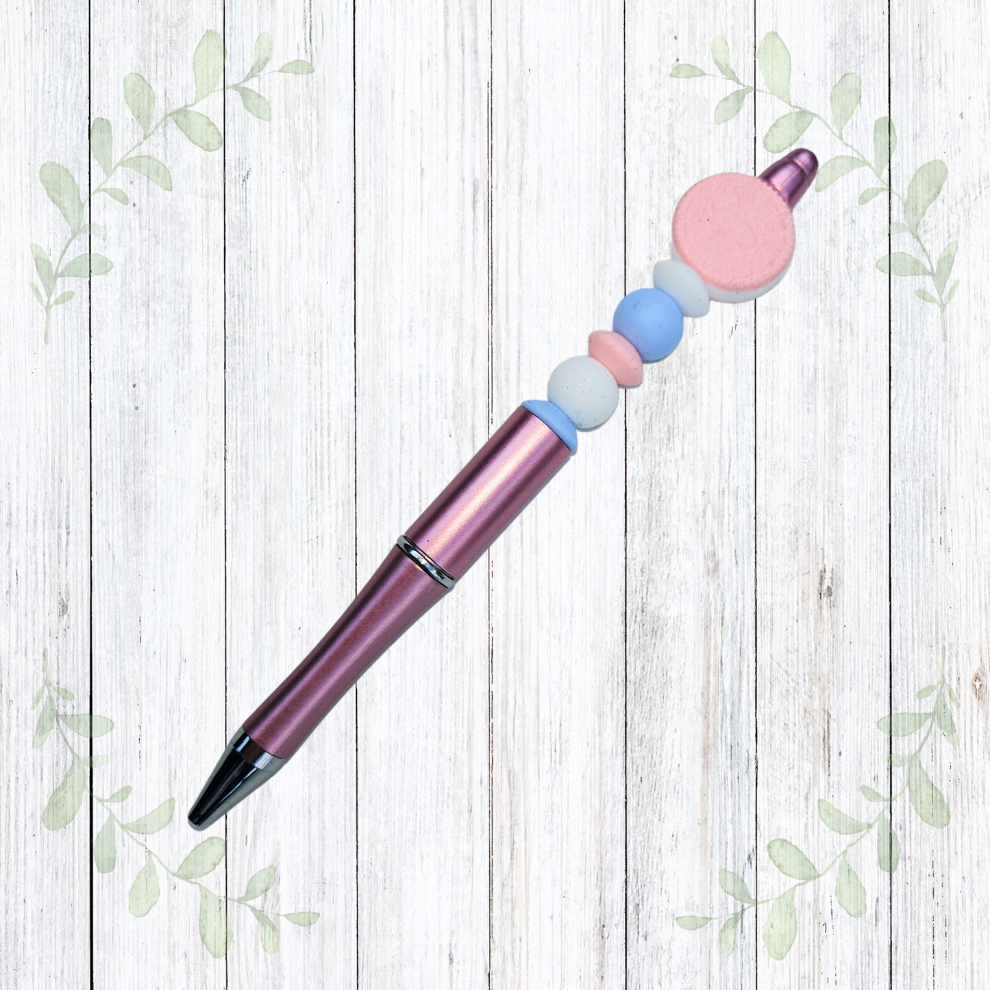 Pastel Pink Cookie Beaded Pen